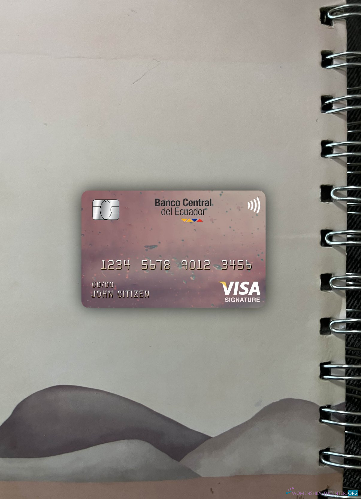 Download Ecuador Central bank visa signature card photolook front Photoshop template